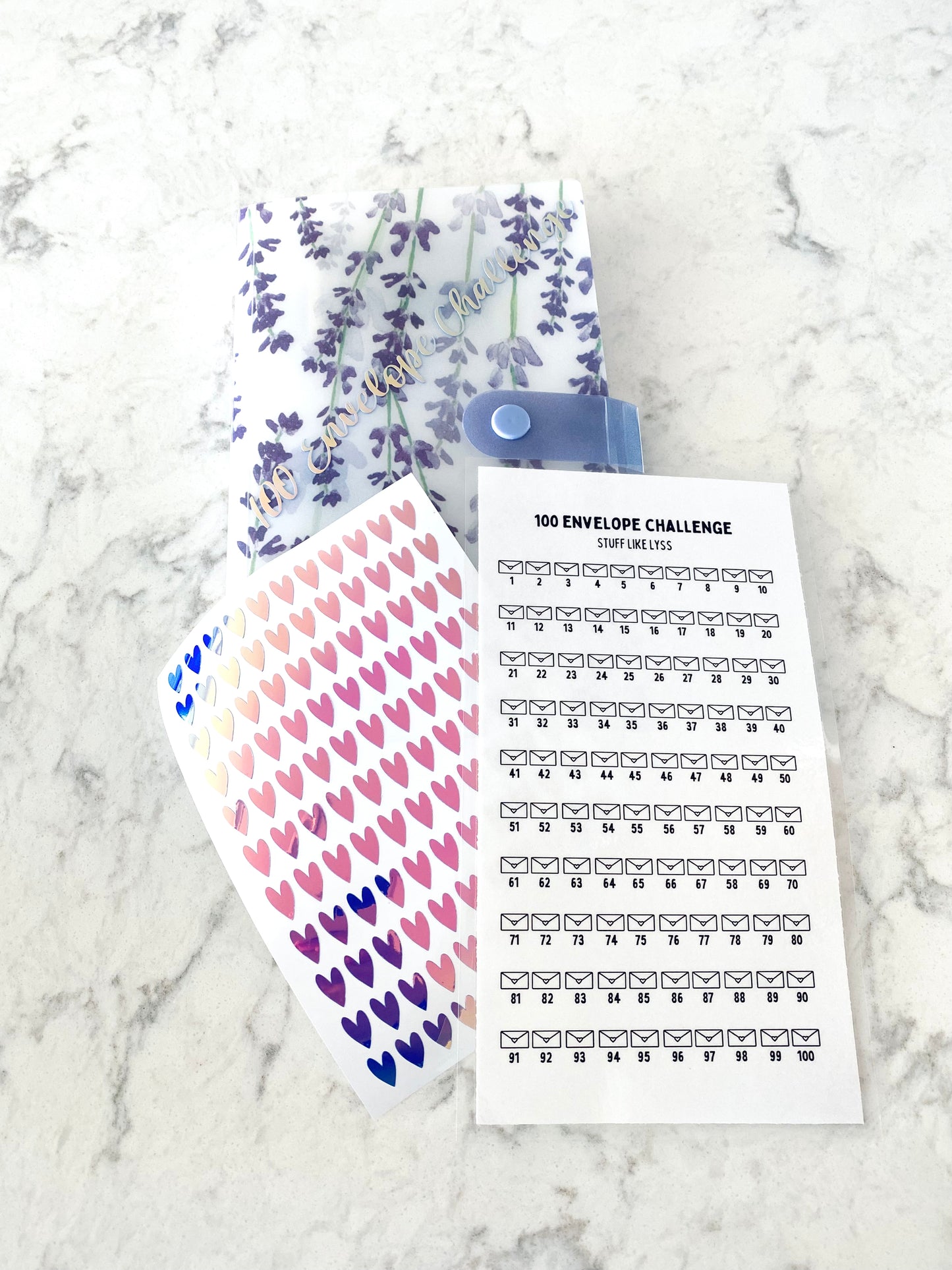 100 Envelope Challenge Booklet - Lavender