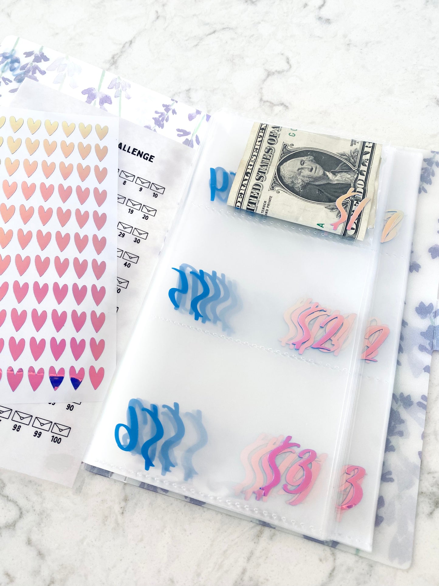 100 Envelope Challenge Booklet - Lavender