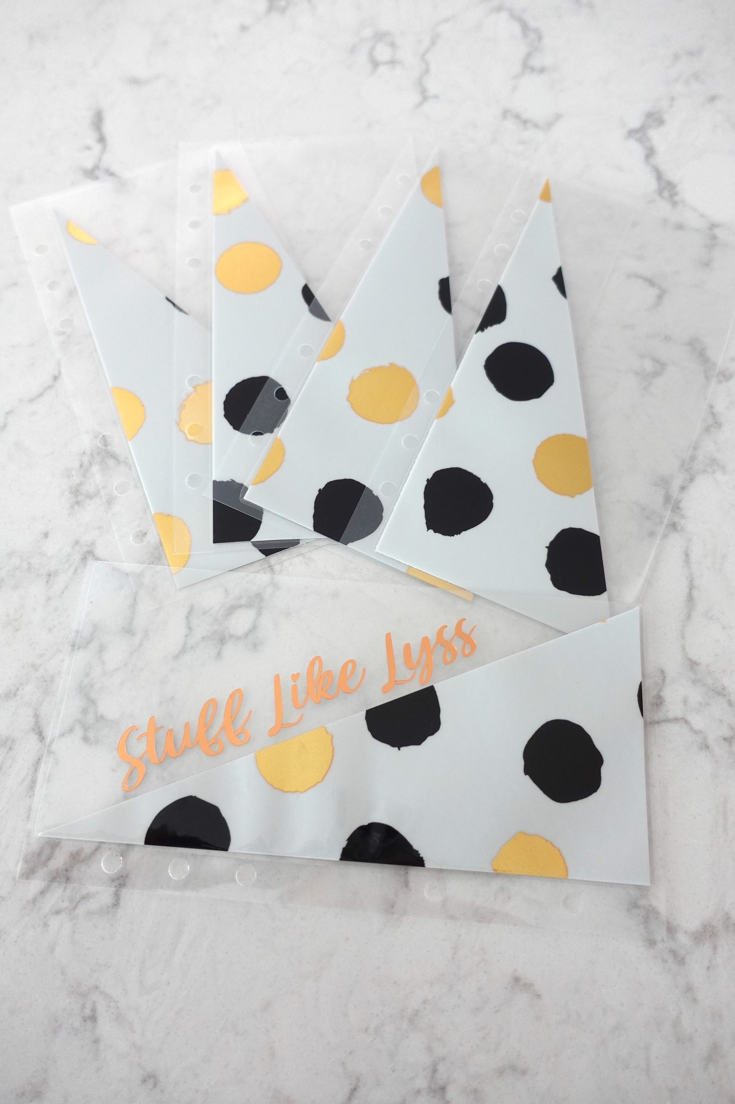 A6 Black & Gold Polka Dot Envelope