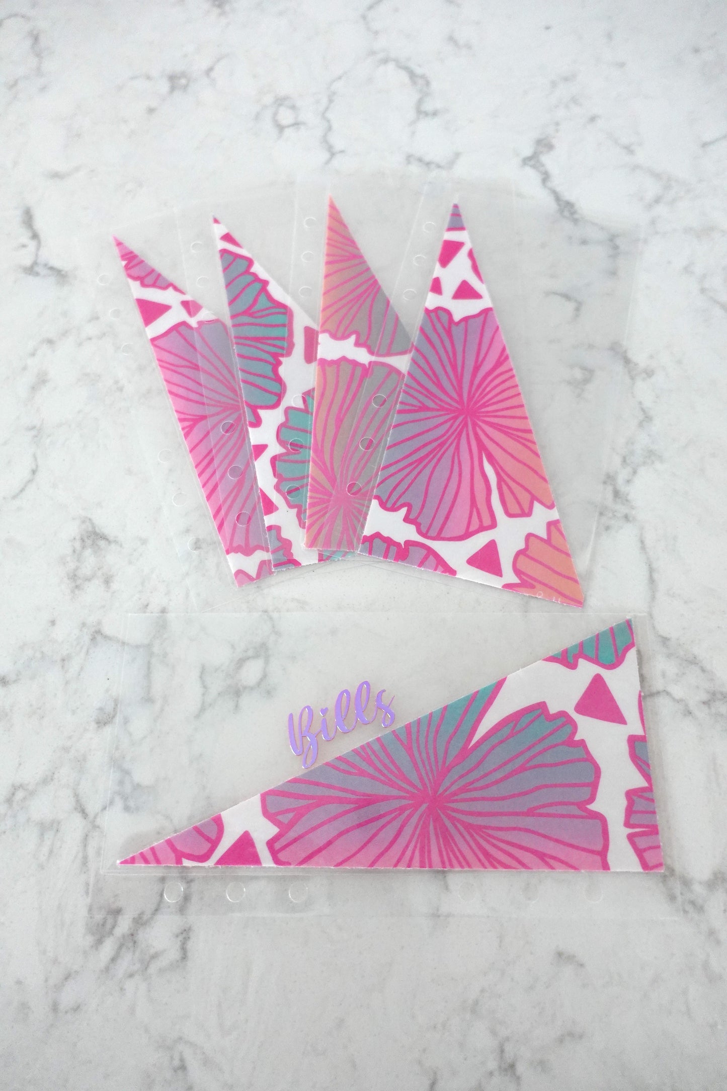 A6 Pink Ombre Flower Envelope