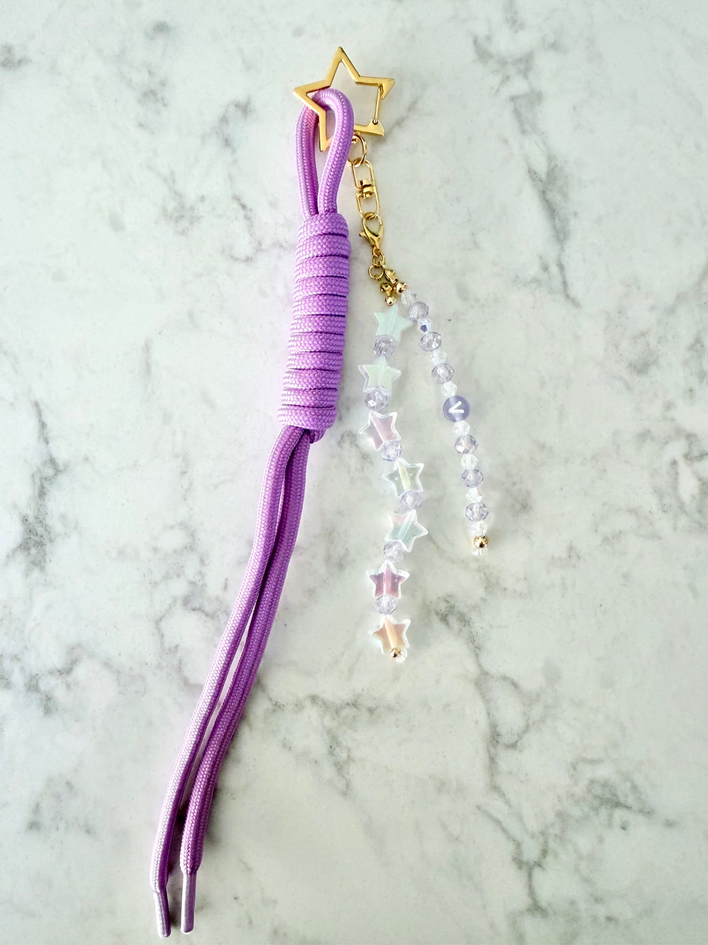 V Keychain Charm (Lavender)