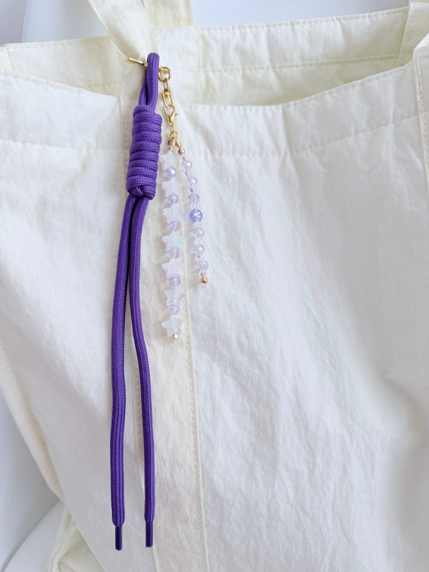 V Keychain Charm (Dark Purple)