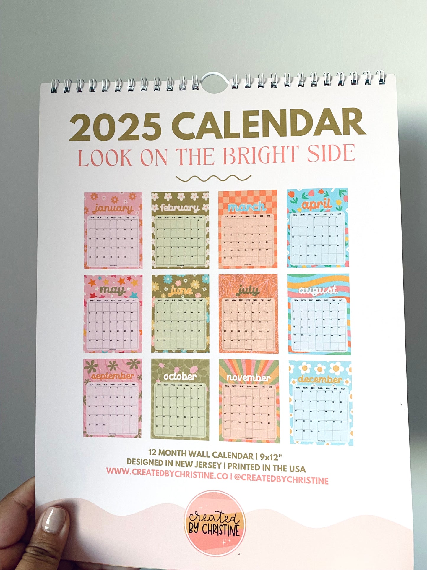 2025 Wall Hanging Calendar - Bright Side