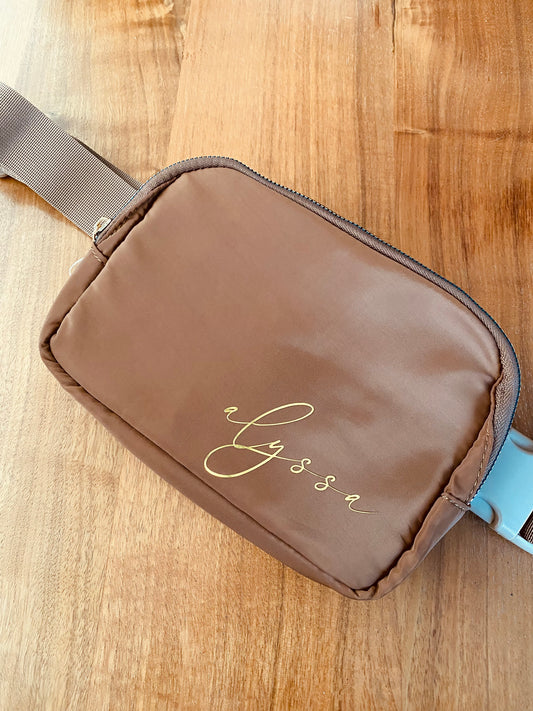 Personalized Belt Bag - Brown